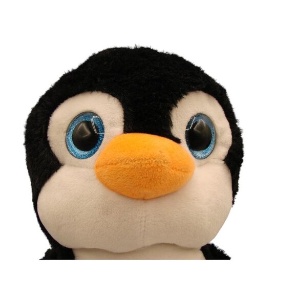 Kellytoy Black White Penguin Plush Stuffed Animal Toy With Glitter Eyes 12.5 in - Picture 2 of 7